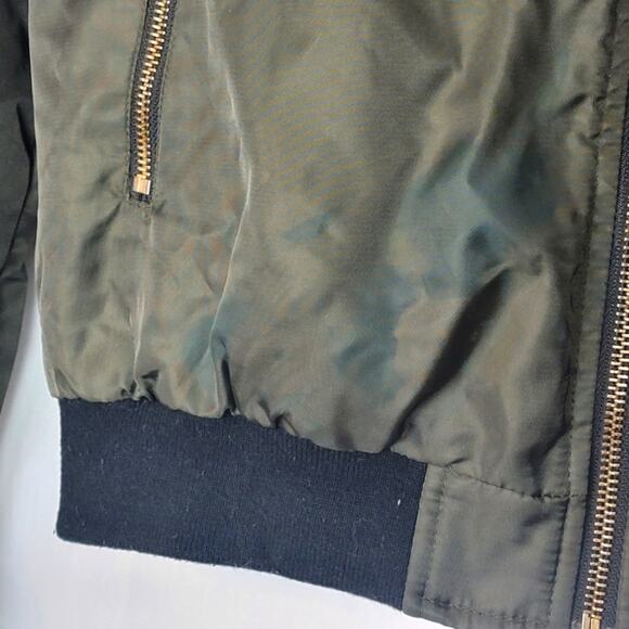 Zara Army Green Oversized Bomber Jacket, Sz XS - Picture 3 of 5